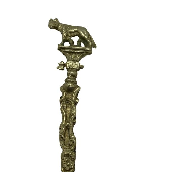 Meat Fork Vintage Montagnani Italy Ornate Gold Tone Decorative Serving 7" - Picture 4 of 16